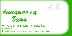 annamaria bums business card